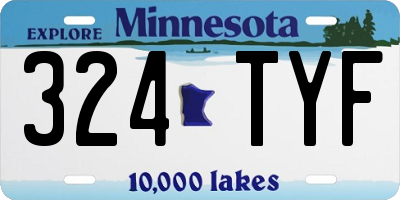 MN license plate 324TYF