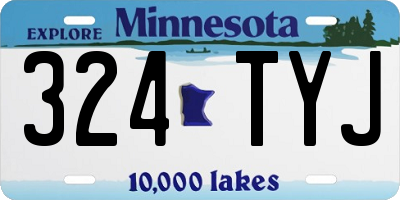 MN license plate 324TYJ