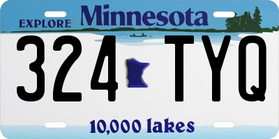 MN license plate 324TYQ