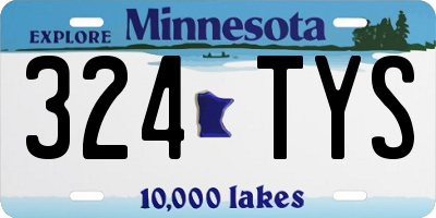 MN license plate 324TYS