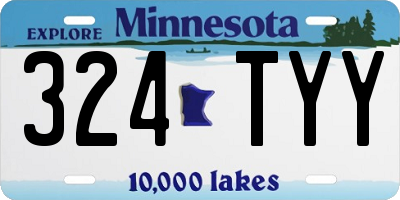 MN license plate 324TYY