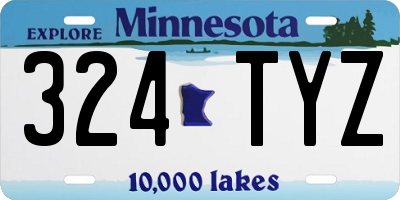 MN license plate 324TYZ