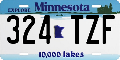 MN license plate 324TZF