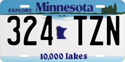 MN license plate 324TZN