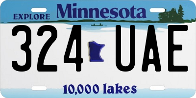 MN license plate 324UAE
