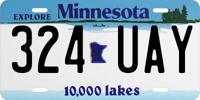 MN license plate 324UAY