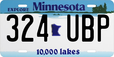 MN license plate 324UBP