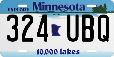 MN license plate 324UBQ