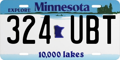 MN license plate 324UBT