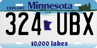 MN license plate 324UBX