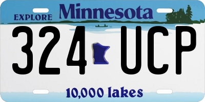 MN license plate 324UCP