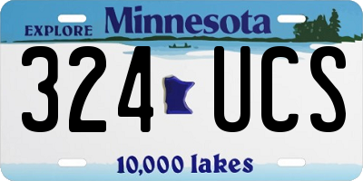 MN license plate 324UCS
