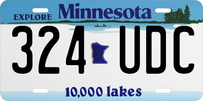 MN license plate 324UDC