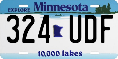 MN license plate 324UDF