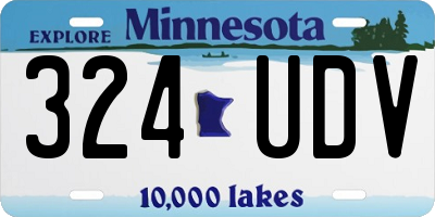 MN license plate 324UDV