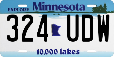 MN license plate 324UDW