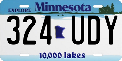 MN license plate 324UDY