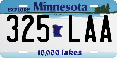 MN license plate 325LAA