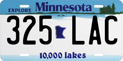 MN license plate 325LAC