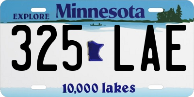 MN license plate 325LAE