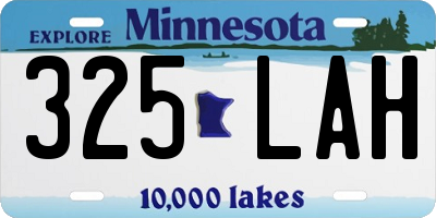 MN license plate 325LAH