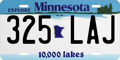 MN license plate 325LAJ