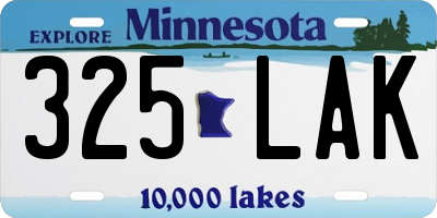 MN license plate 325LAK