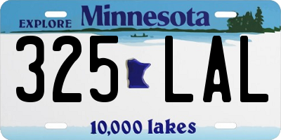 MN license plate 325LAL