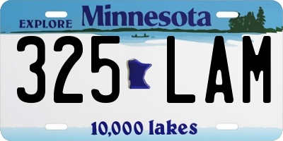 MN license plate 325LAM