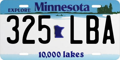 MN license plate 325LBA