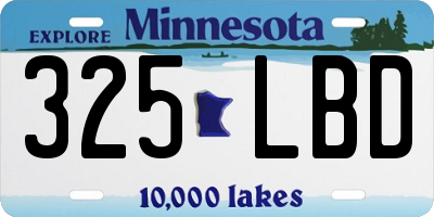 MN license plate 325LBD