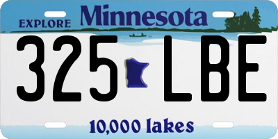 MN license plate 325LBE