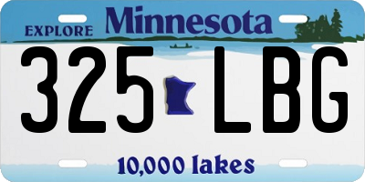 MN license plate 325LBG