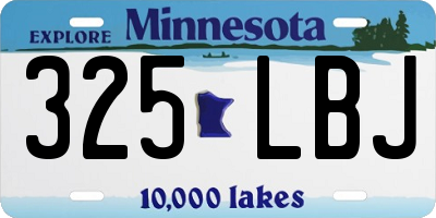 MN license plate 325LBJ