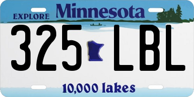 MN license plate 325LBL