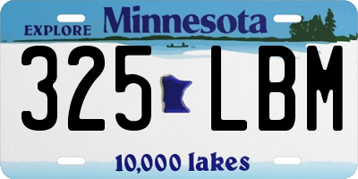 MN license plate 325LBM