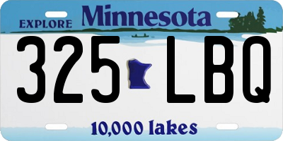 MN license plate 325LBQ