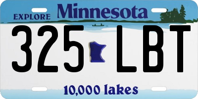 MN license plate 325LBT
