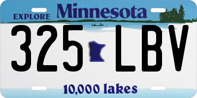 MN license plate 325LBV