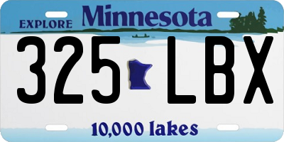 MN license plate 325LBX