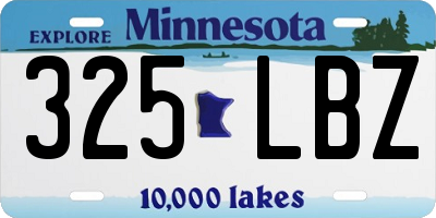 MN license plate 325LBZ