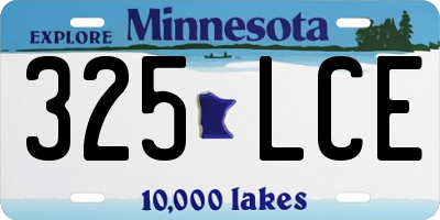 MN license plate 325LCE