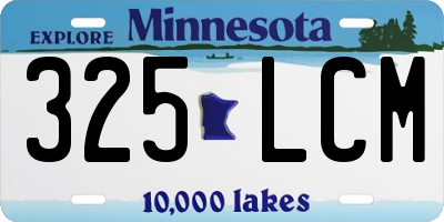 MN license plate 325LCM