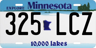 MN license plate 325LCZ