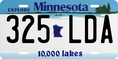 MN license plate 325LDA