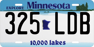 MN license plate 325LDB