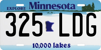 MN license plate 325LDG