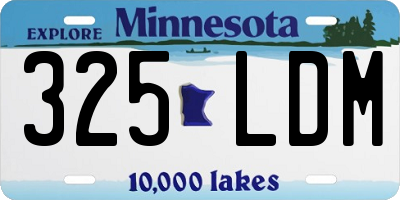 MN license plate 325LDM