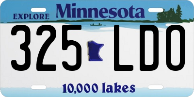 MN license plate 325LDO