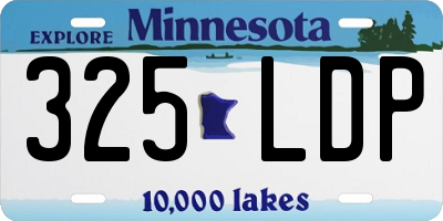 MN license plate 325LDP